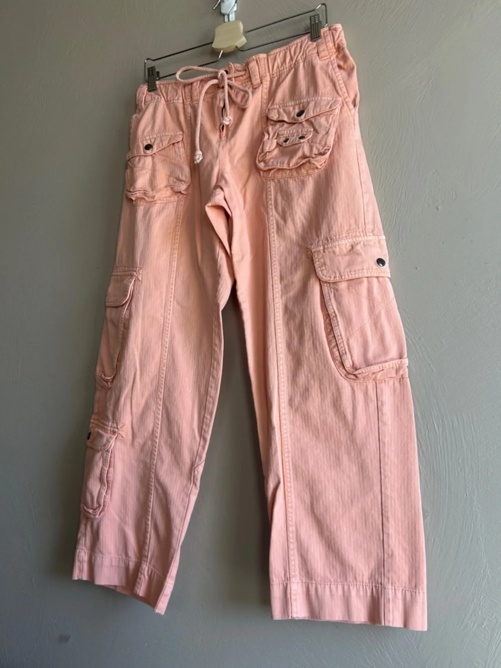 Free People Tahiti Cargo Pants Size Medium Peach Cargo Utility Pants Size Medium - Picture 3 of 16